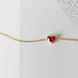 Heart Red Zircon Pendant Bracelet for Women