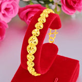 Heart Shaped Yellow Bracelet for Women Bride Wedding Bangle Jewelry