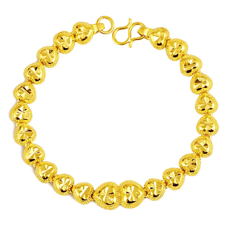 Vintage Yellow Heart Bracelet for Women's Wedding