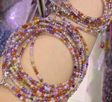 18in Natural Tourmaline Jet Bicone Rose Quartz Necklace