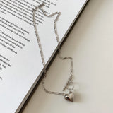 925 Silver Heart Pendant Necklace OT Buckle Clasp Wedding Jewelry Gift