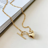 925 Silver Heart Pendant Necklace OT Buckle Clasp Wedding Jewelry Gift