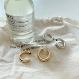 925 Silver Big Hoop Earrings for Women Round Tube Statement Studs