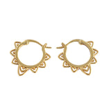 925 Silver Lace Flower Hoop Earrings C-YHE0404