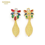 18K Drop Earrings for Women Dubai Jewelry Shining Big Earrings