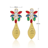18K Drop Earrings for Women Dubai Jewelry Shining Big Earrings