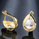 18k Bling Crystal Zircon Diamonds Clip Earrings for Women