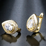 18k Bling Crystal Zircon Diamonds Clip Earrings for Women