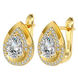 18k Bling Crystal Zircon Diamonds Clip Earrings for Women