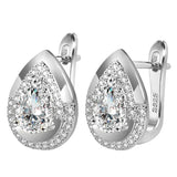 18k Bling Crystal Zircon Diamonds Clip Earrings for Women