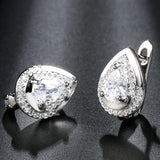 18k Bling Crystal Zircon Diamonds Clip Earrings for Women