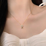 Sweet Flower Zircon 925 Sterling Silver Necklace For Women