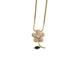 Sweet Flower Zircon 925 Sterling Silver Necklace For Women