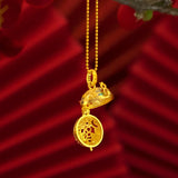 18k Antique Burnt Sachet Pendant for Women