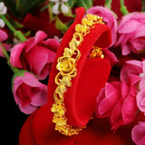 18k Plum Blossom Bracelet Flower Hand Chain Wedding Jewelry