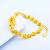 18k Plum Blossom Bracelet Flower Hand Chain Wedding Jewelry