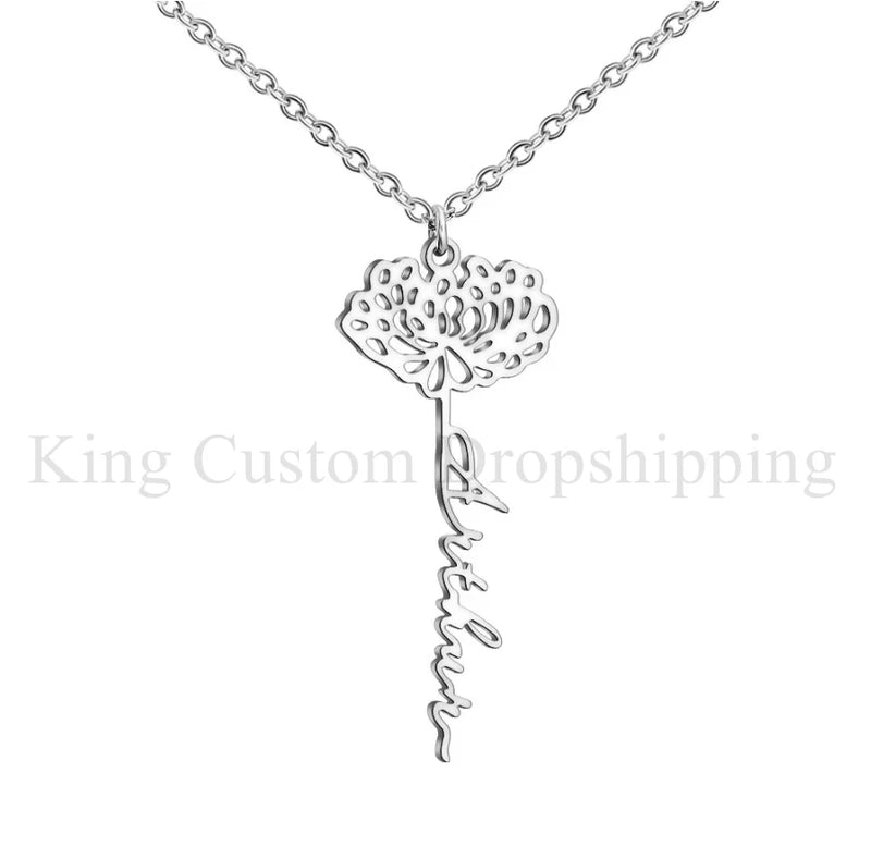 18k Name Letter Necklace Personalized Birthday Gift