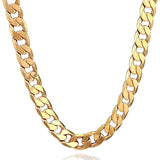 18k Necklace Cuban Chain Wedding Engagement Jewelry