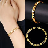 18k Necklace Cuban Chain Wedding Engagement Jewelry