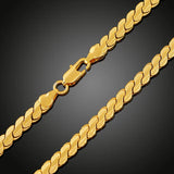 24K Plated 18k Necklace 4mm/6mm 24 Inch Chain For Men's Birthday Party Jewelry