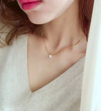 925 Sterling Silver Beaded Chain Necklace Zircon Necklaces Pendants