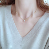 925 Sterling Silver Beaded Chain Necklace Zircon Necklaces Pendants