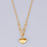 18k Peach Heart Pendant Necklace for Women