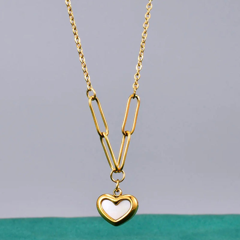 18k Peach Heart Pendant Necklace for Women