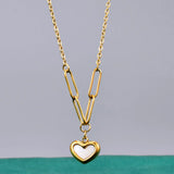 18k Peach Heart Pendant Necklace for Women