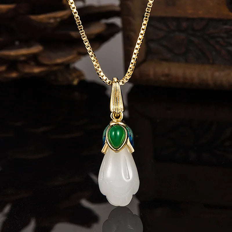 Real Natural Jade Treasure Pendant Necklace Jewelry Pendant Females