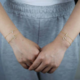 18k Plated 925 Sterling Silver Initial Thin Chain Name Bracelet