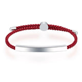 18k Plated Bar Logo Bracelets Adjustable Braided Rope Bracelet