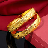 18k Plated Matte Buckle Bridal Bracelet Bangle Wedding Jewelry Gift