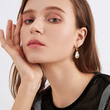 Chunky Hoop Earrings Two Way Baroque Pearl Vintage Huggie Circle Jewelry