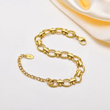 18k Plated Chunky Oval Link Chain Bracelets for Women