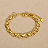 18k Plated Chunky Oval Link Chain Bracelets for Women