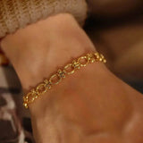 18k Plated Chunky Oval Link Chain Bracelets for Women