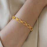 18k Plated Chunky Oval Link Chain Bracelets for Women