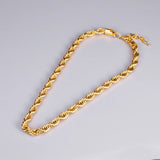 18k Plated Twist Necklace Pendant for Women Hip Hop Ins Gold Clavicle Chains