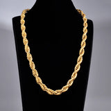 18k Plated Coarse Twist Hip Hop Necklace Pendant