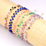 18k Plated Copper Chain Bracelets with Lapis Lazuli Beads