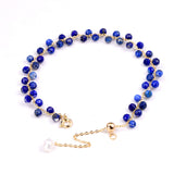 18k Plated Copper Chain Bracelets with Lapis Lazuli Beads
