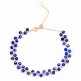 18k Plated Copper Chain Bracelets with Lapis Lazuli Beads