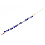 18k Plated Copper Chain Bracelets with Lapis Lazuli Beads