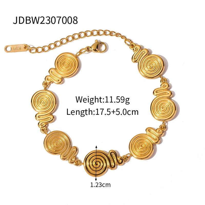 18k Plated Stainless Steel Swirl Bangles Bracelet for Girls
