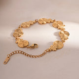 18k Plated Stainless Steel Swirl Bangles Bracelet for Girls