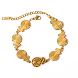 18k Plated Stainless Steel Swirl Bangles Bracelet for Girls