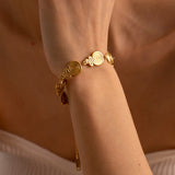 18k Plated Stainless Steel Swirl Bangles Bracelet for Girls