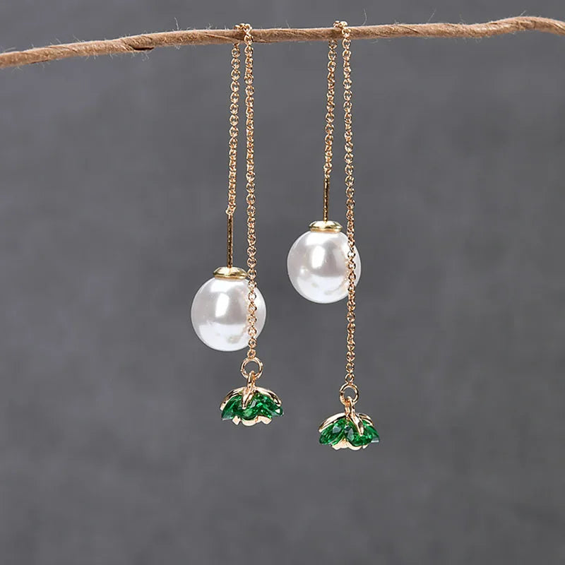 18k Plated Zircon Flower Pendant for DIY Earring