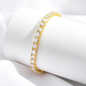 18k Plated Moissanite Tennis Bracelet 3/4/5mm S925 Sterling Silver